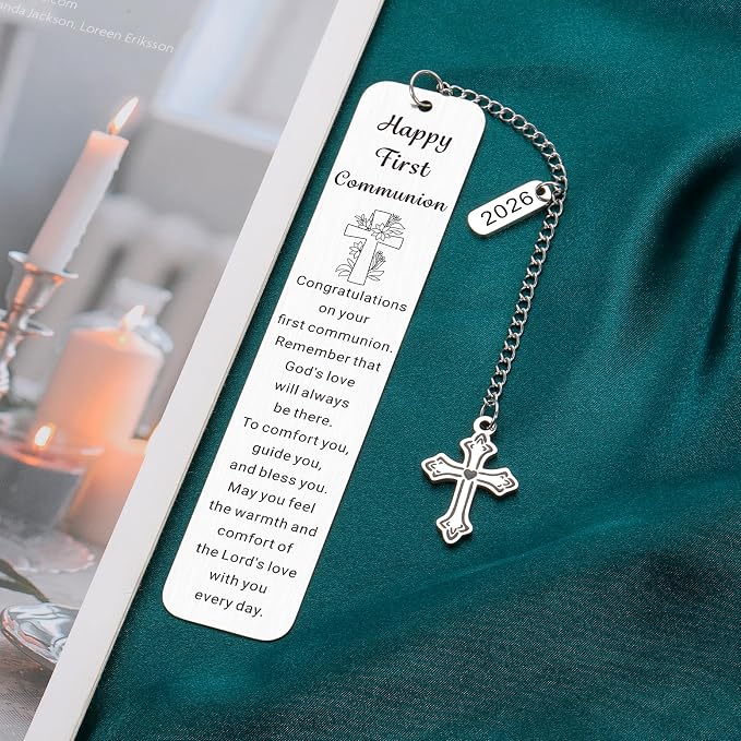 First Communion Gifts for Girls First Communion Gifts for Boys Women Men 1st Holy Communion Bookmark Baptism Confirmation Gifts for Teen Christian Religious Easter Gifts for Kid Easter Basket Stuffers