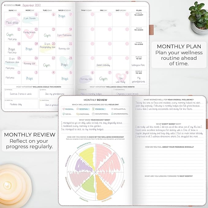 Clever Fox Wellness Planner Premium – Daily Lifestyle Journal to Support Health, Nutrition & Exercise – Healthy Living Journal with Meal, Exercise & Habit Trackers – Lasts 3 Months (Rose Gold)