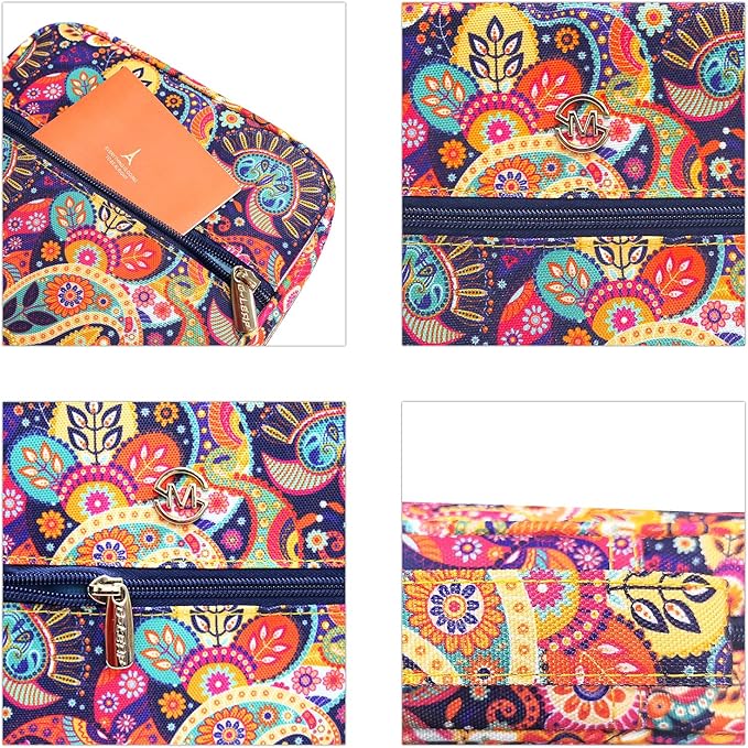 G-LEAF Bible Cover Case/Book Cover, Bible Case for Women Girls, Bible Cover Bags Floral Pattern With Handle Fits for Standard Size Bible, 9.5x6.7x2.5 In