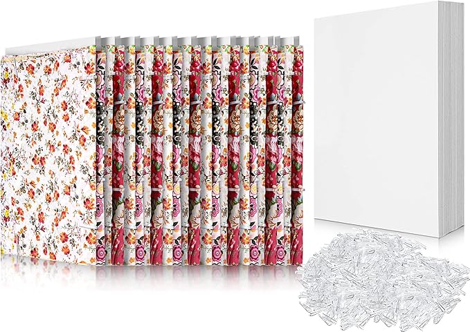 Teling 7.5 x 10.5 Inch Comic Book Boards Fabric Backing Board and U Shape Plastic Alligator Clips Poster Board for Folding Cloth and Storing Fabric Storage(150 Set)