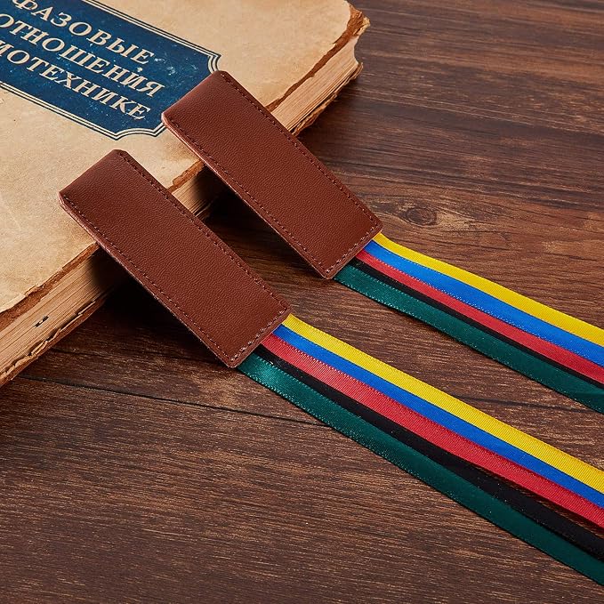 6 Pieces Bible Ribbon Bookmark Multi Ribbon Page Marker Leatherette Bookmark for Books(Bright Color)