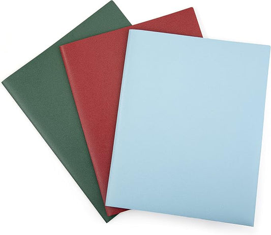 Mintra Poly Pocket Folders 3pk - Heavy Duty (Chili Oil/Arctic Ice/Green Olive)