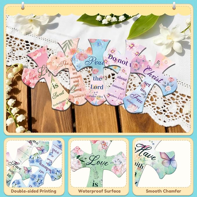 25Pack Magnetic Bookmarks Christian Bookmarks Bulk Cross Bible Bookmark for Reading Women Men Kids Teacher Book Lovers Gifts, Religious Magnet Bookmark Clips Cute Personalized Book Markers (Flower)
