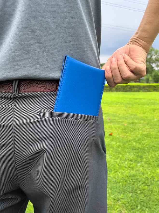 Leather Golf Scorecard Holder & Yardage Book Cover – Slim Microfiber Leather Case for Walking Players | Fits 4.5"x7" Scorecards & Yardage Books | Bonus Pencil & Scorecards