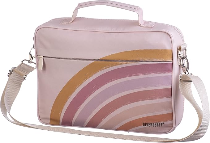 DiverseBee Large Bible Cover with Handles and Shoulder Strap, Bible Carrying Case for Women, Bible Tote Bag, Church Book Cover, Christian Gift (Rainbow)