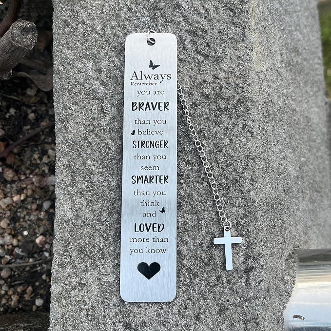 Bible Bookmarks Book Markers, Metal Christian Bookmark Gift Accessories (Always Remember You are Brave)