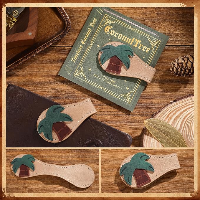 2PCS Leather Magnetic Bookmarks for Women, Personalized Leather Bookmark, PU Magnet Bookmark Clips Book Holder