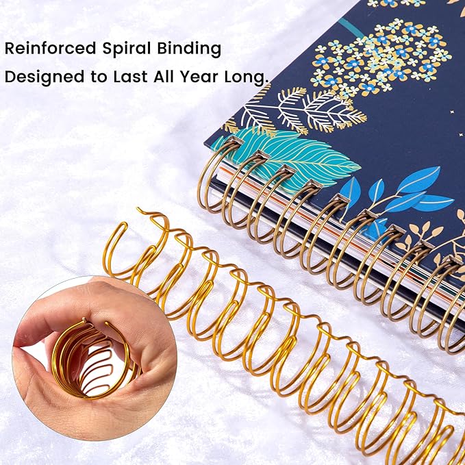 CAGIE 2026 Planner Weekly and Monthly, Jan-Dec 2026 8.3 x 9.3 Inch Hardcover Spiral Bound, 13 Tabs and Pocket, Floral Daily Planner for Women, Perfect 2026 Yearly Calendar Planner