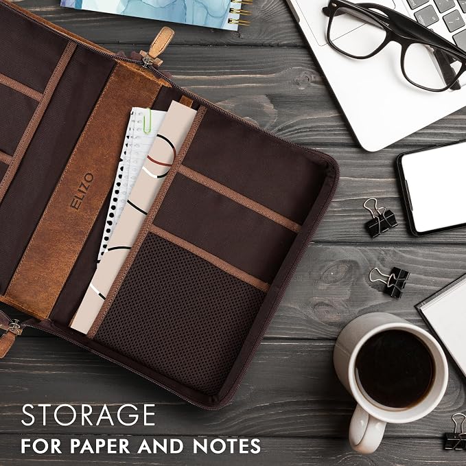 ELIZO Leather Bible Cover Bible Case for Men Women Genuine Leather Bible Bag Holder Cross Large Carrying with Zipper Case Protector Christian Religious Gifts for Mens Pioneer Saddle Green Study/Large