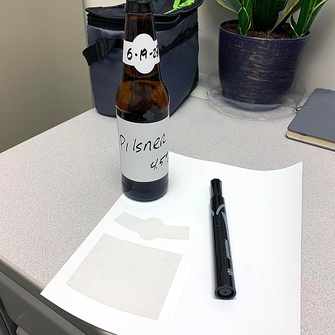 Beer Bottle and Neck Labels from Blank Labels - 4 Per Page - Water-Proof - Template Compatible - Laser and Inkjet Guaranteed - Easy Peel - Made in USA - 100 Sheets - 400 Bottle and Neck Labels