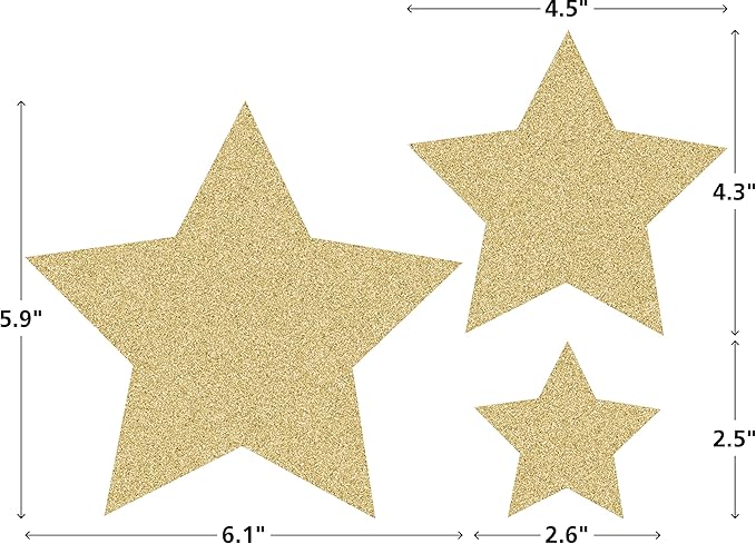 Teacher Created Resources Gold Glitz Stars Accents - Assorted Sizes