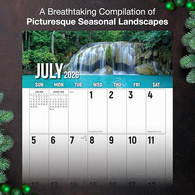 MICASA PRESS The Big Grid - Seasons in Nature 2026 Wall Calendar 12 Month | 12" x 24" Open | Giftable | Jumbo Large Print Calendar 2026