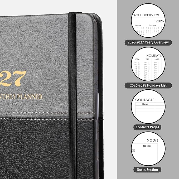 2026-2027 Planner - Weekly Monthly Calerndar Planner 2026-2027, July 2026-June 2027, Academic Agenda with Elastic Closure, Inner Pocket, 6.4'' x 8.5''