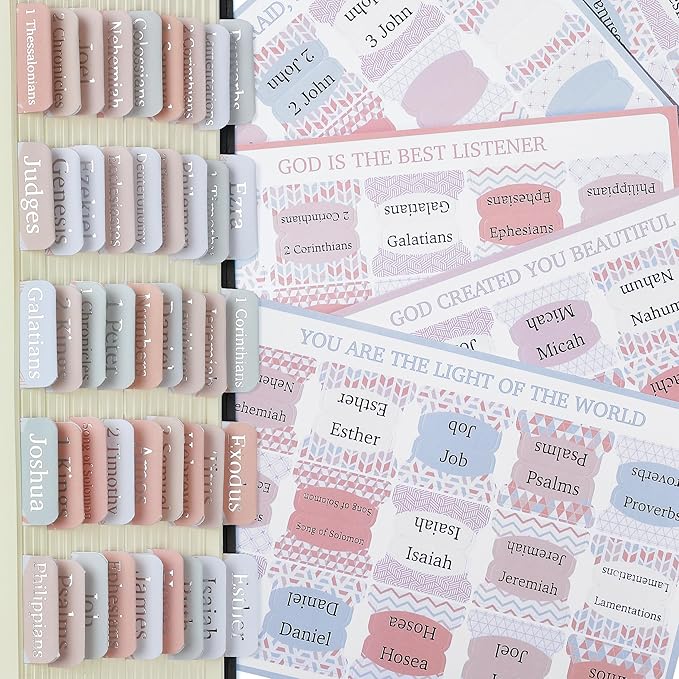 Mr. Pen- Bible Tabs, 75 pcs, Modern Grace, Gold Foil Lettering, Laminated Bible Tabs for Women and Men, Large Print Bible Index Tabs, Bible Book Tabs, Bible Labels Tabs