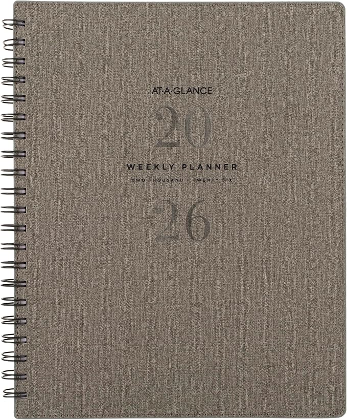 AT-A-GLANCE 2026 Planner, Weekly & Monthly, 8.5" x 11", Large, Signature, Gray (YP9050726)