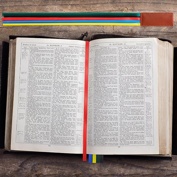 20Pcs Bible Ribbon Bookmark Multi Ribbon Page Marker Bulk Artificial Leather Book Markers,Colorful Ribbon (20)