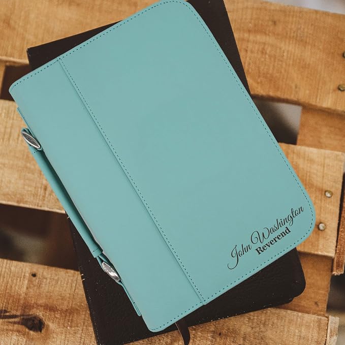 My Personal Memories Personalized Bible Cover Holder Case with Carrying Handle for Men and Women (Teal)