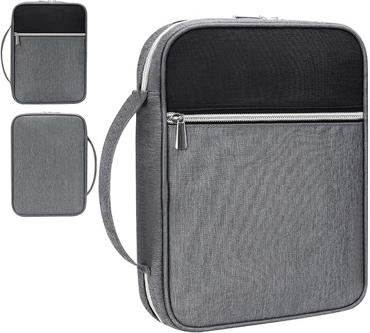Bible Cover for Women, Bible Holder, Bible Cover Carrier Carrying Organizer Bag, God is Within Her She Will Not Fall, Zipper and Pockets for Standard Size Bible, Gift for Women（BlackGrey）