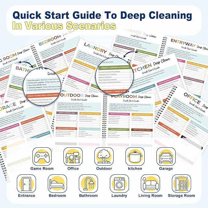 Metyond ADHD Cleaning Planner for Adults - Cleaning Schedule and Checklist Organizer, Daily & Weekly & Monthly Household Cleaning Planners for ADHD Minds, Clear Logic Stress-Free Housework