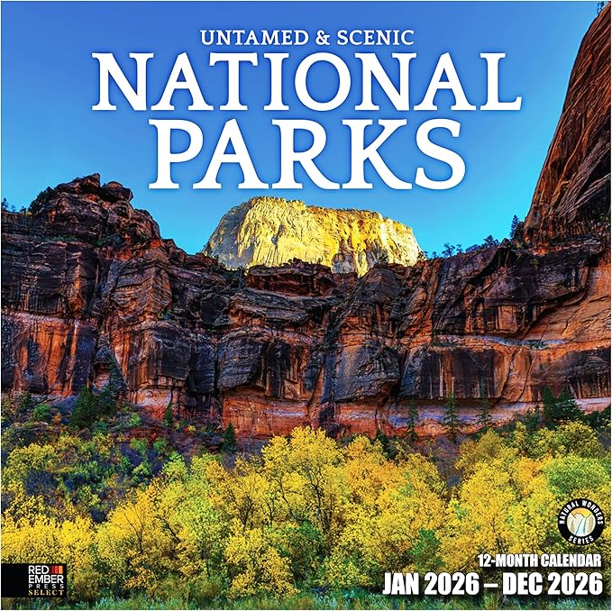RED EMBER Select - Untamed & Scenic National Parks 2026 Wall Calendar 12 Month | 12" x 24" Open | Thick & Sturdy Paper | Giftable | Nature Calendar 2026