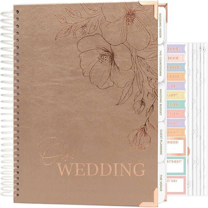 Clever Fox Wedding Planner Book and Organizer – Guided Wedding Planning Journal & Bridal Notebook with Tips & Checklists – Engagement Gifts for Bride or Engaged Couple (Pearl, Gold Foil)