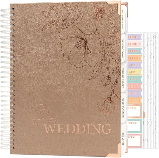 Clever Fox Wedding Planner Book and Organizer – Guided Wedding Planning Journal & Bridal Notebook with Tips & Checklists – Engagement Gifts for Bride or Engaged Couple (Pearl, Gold Foil)