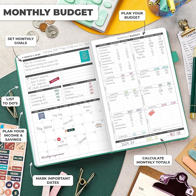 Clever Fox Budget Planner - Expense Tracker Notebook. Monthly Budgeting Organizer, Finance Logbook & Accounts Book, Bill Tracker, A5 (Aquamarine)