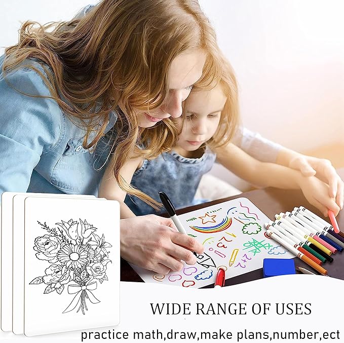 4 Pack Dry Erase Boards, Double-Sided Small White Board for Classroom Student, 9"x12" Portable Dry Erase Board Bulk, Mini Whiteboard for Teacher Classroom Supplies