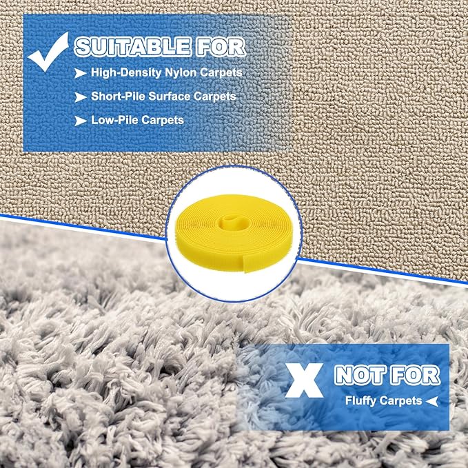 PATIKIL Carpet Marker Strips 0.8 Inch x 16.4 Ft, 2 Roll Floor Markers Nylon Strip Floor Marking Tape for Classroom Rug Teacher Supplies, Yellow
