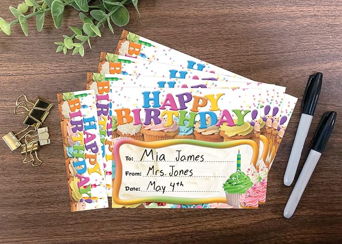 Edupress Happy Birthday Cupcakes Bookmark Awards (EP63024)