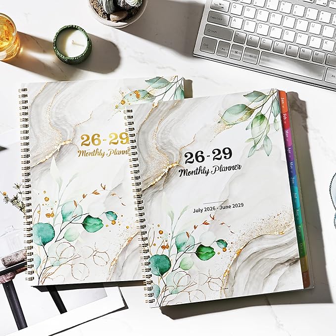 Monthly Planner 2026-2029 - 3 Year 2026-2029 Monthly Planner from JUL. 2026 - JUN. 2029, 9" x 11" with Inner Pocket, Colorful Coated Tabs
