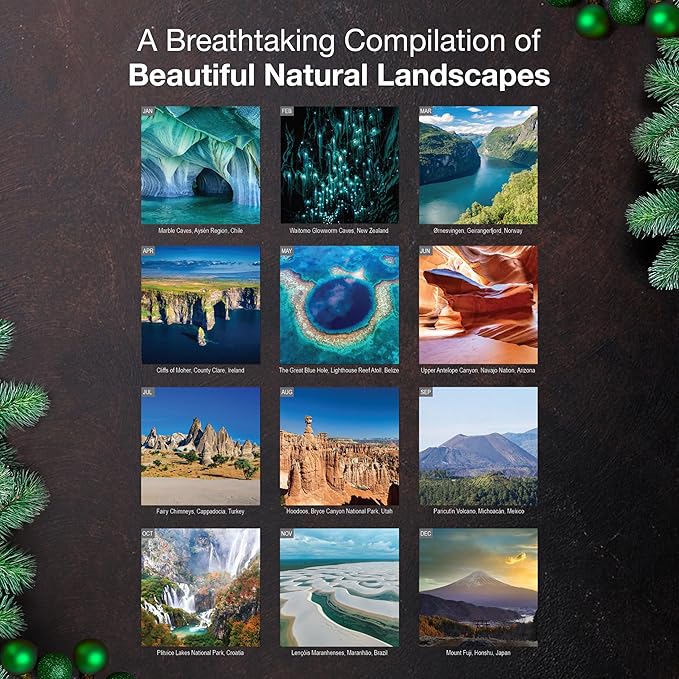 MICASA PRESS Wonders of the Earth 2026 Wall Calendar 12 Month | 12" x 24" Open | Thick & Sturdy Paper | Holiday Gift | Nature Calendar 2026