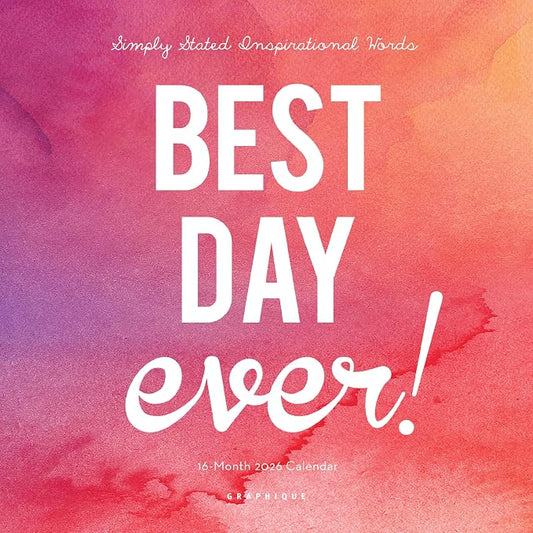 Graphique 2026 Best Day Ever Mini Wall Calendar | 7” x 7” | Thick Paper | Home & Office Organizer | Large Monthly Grid | 3 Languages & Marked Holidays | 4 Month Preview Page for 2027