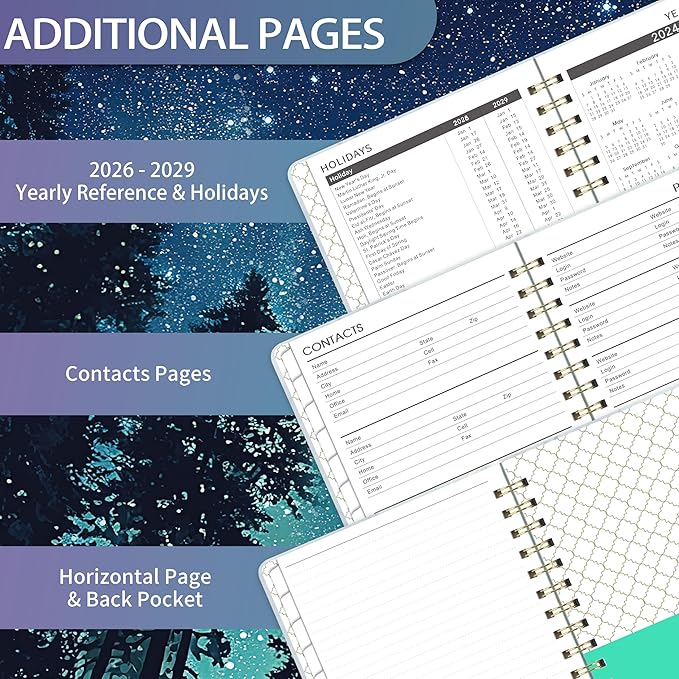 2026-2029 Monthly Planner - Monthly Planner 2026-2029 from July 2026 - June 2029, 3 Year Planner with Tabs and Pocket, 8.5" x 6.4"