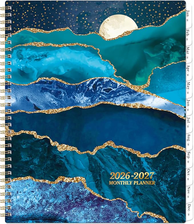 Monthly Planner/Calendar 2026-2027 - 2 Year Monthly Planner 2026-2027, 9" × 11", Jan 2026 - Dec 2027, 24 Months, Tabs, Twin-Wire Binding, Holidays, Notes Pages