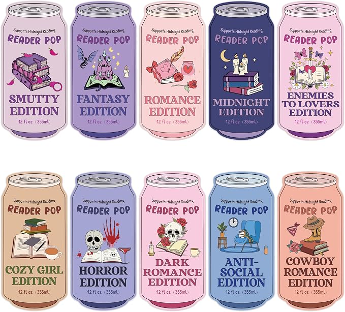 Laffact Drinks Soda Ticket Book Club Bookmarks - 200Pcs Reader Pop Dark Romance Reading Tracker, Funny Designed Book Accessory Bookish Page Marker Reading Gifts for Book Lover Women Men School Library