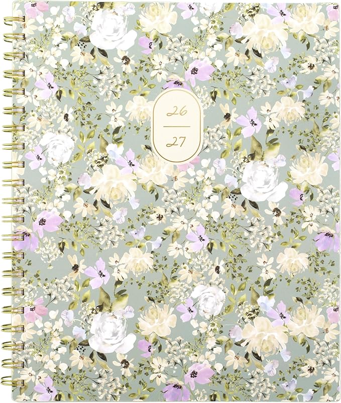 Cambridge Planner 2026-2027 Weekly & Monthly Academic 12-Month July-June, 8-1/2" x 11", Leah Bisch, Peony Field (LB51-905A)