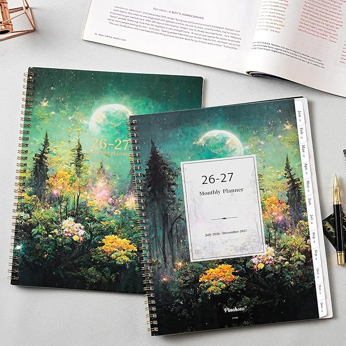 2026-2027 Monthly Planner/Calendar - Planner 2026-2027, JUL 2026 - DEC 2027, 9" x 11", 18 Monthly Planners 26-27, Monthly Calendar Planner with Spiral Binding + Tabs + Back Pocket