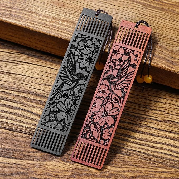 Wood Hummingbird Bookmark Gifts,Aesthetic Bookmarks Book Marks for Reading Women, Gifts for Bird Lovers (Hollow Hummingbird)