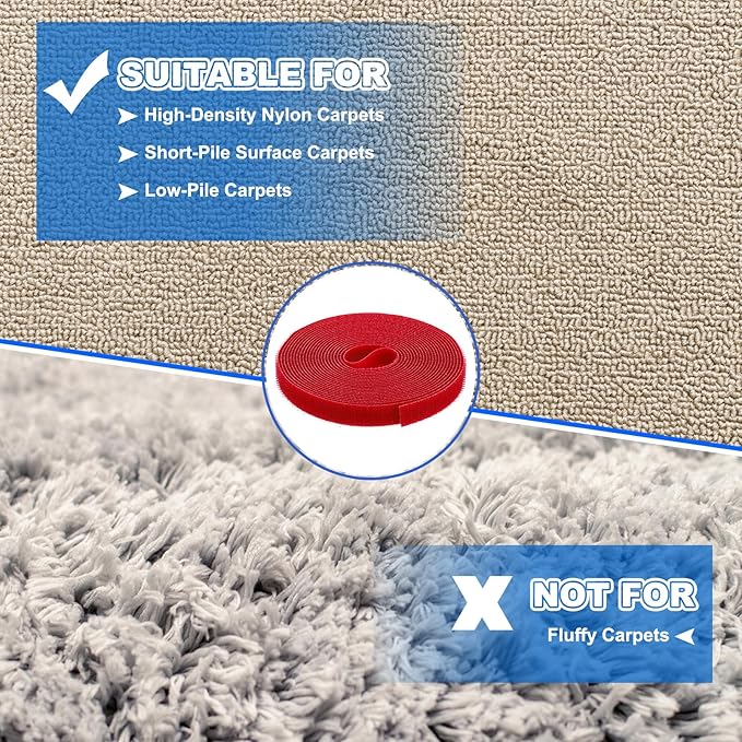 PATIKIL Carpet Marker Strips 0.6 Inch x 16.4 Ft, 2 Roll Floor Markers Nylon Strip Floor Marking Tape for Classroom Rug Teacher Supplies, Red