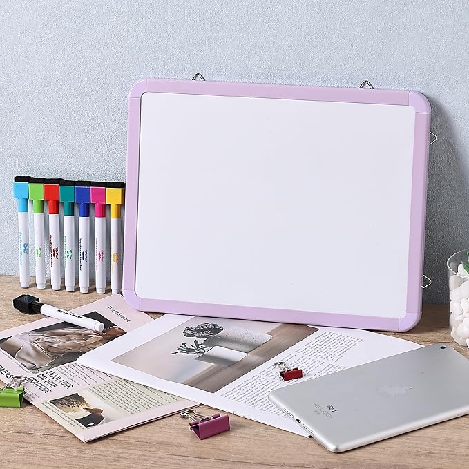 Mr. Pen- Small Dry Erase Board, 12.5x9.5 Inches, Whiteboard with 8 Fine Point Dry Erase Markers and 2 Board Magnets, Magnetic Small White Board for Students, Home, Office and Classroom