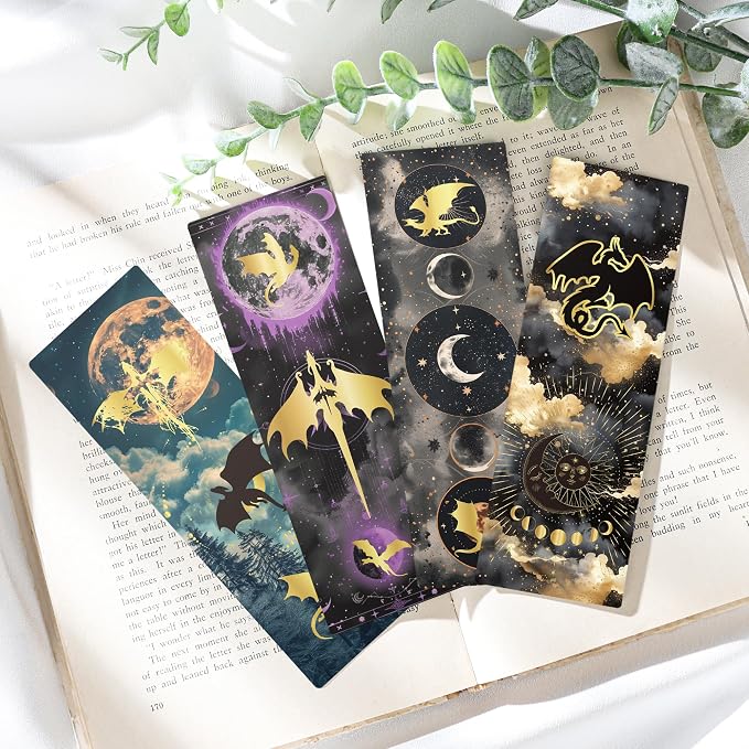 Fantasy Dragon Bookmark Gifts - 150 Pcs Fourth Paper Bookmarks Bulk for Men Women Book Lovers Novel Fans Wing Page Marks Merch School Reading Accessories Bookish Gift for Birthday Graduation