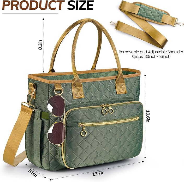 Large Bible Bag with Bible Cover Case for Women, Quilted Church Tote Bags for Bible Study Supplies, Christian Gifts for Women