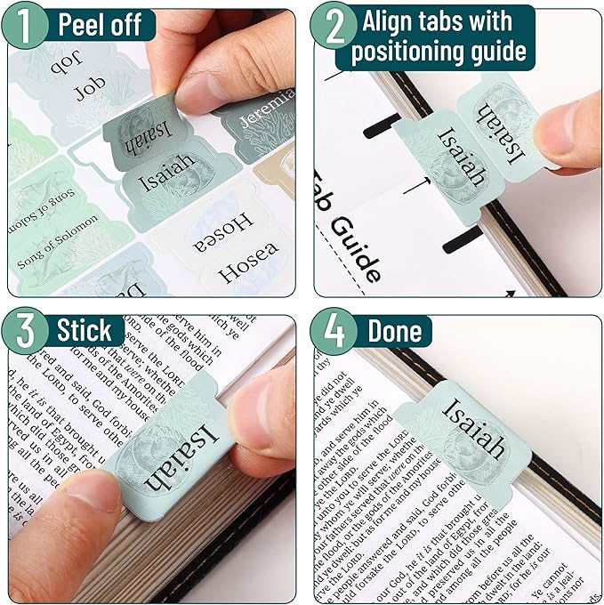 Mr. Pen- Bible Tabs, 75 Tabs, Coastal Meadow, Laminated Bible Tabs for Women and Men, Bible Tabs for Study Bible, Large Print Bible Index Tabs, Bible Book Tabs, Bible Labels Tabs, Mr. Pen Bible Tabs