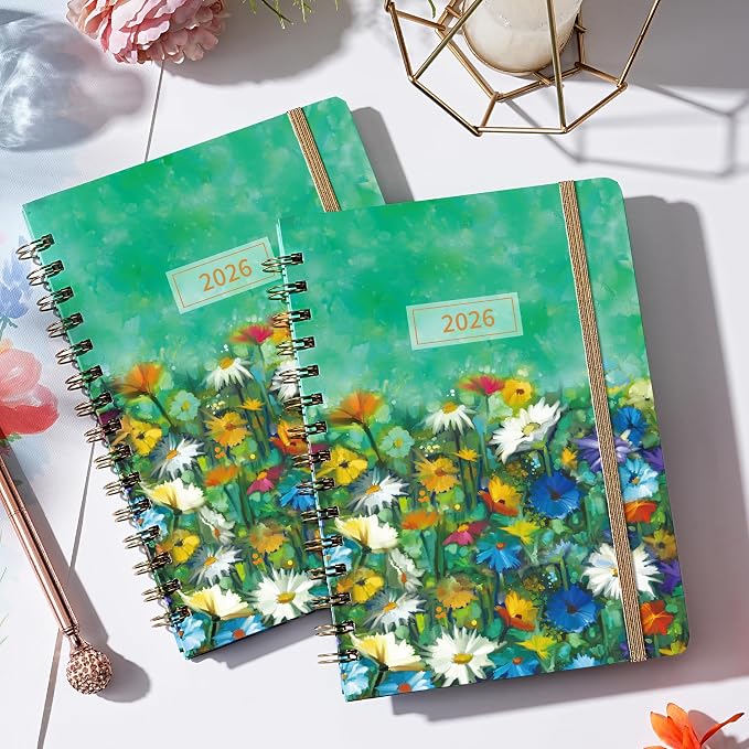 2026 Planner - Planner 2026 Weekly and Monthly, Jan 2026 - Dec 2026, 6.3’’ × 8.4’’, 12 Monthly Tabs, Hardcover, Elastic Closure, Inner Pocket