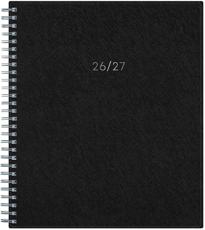 Blue Sky 2027 18 Month Large Print Monthly Planner Calendar, July 2026 - December 2027, 8" x 10", Monthly Layout, Flexible Cover, Durable Twin wire Binding, Laminated Tabs, Solid Black