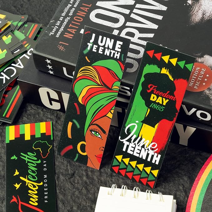 Haooryx Juneteenth Bookmarks - 120Pcs Religious Black History Month Bookmarks Celebration 1865 Freedom Day Book Marks for Africa Americans Independence Day Classroom Inspirational Handouts Supplies