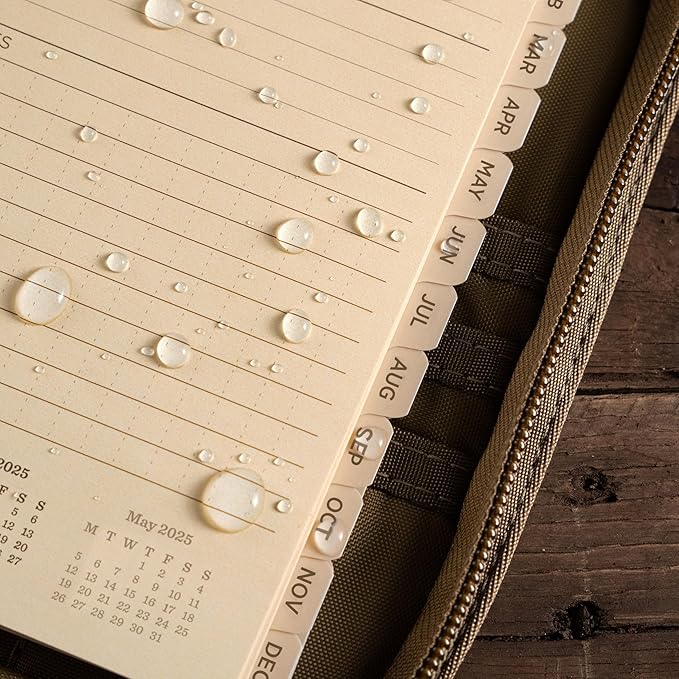 Rite in the Rain 2025 Dated Weekly Loose Leaf Calendar Set, 5” x 7”, Tan Sheets, 365 Days (No. PL2025W)