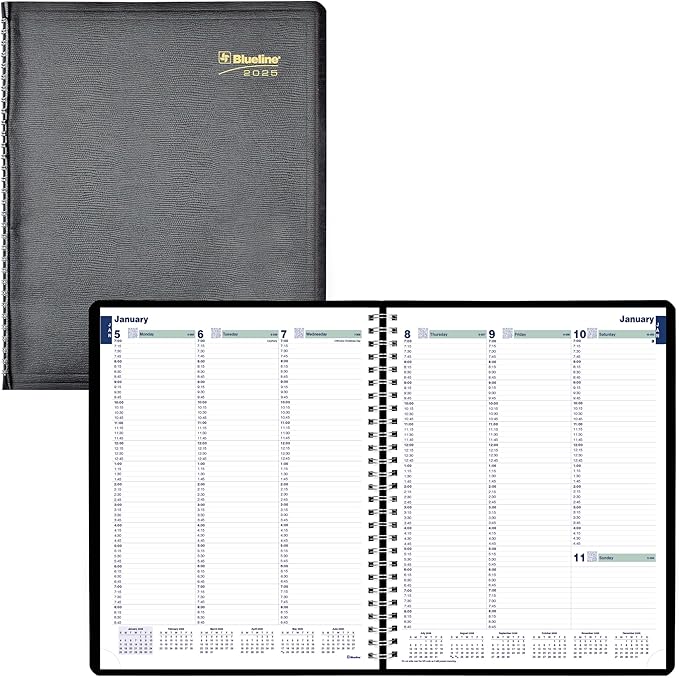 Blueline® 2026 Plan & Link™ Essential Weekly Planner, Appointment Book, 12 Months, January to December, 11" x 9.0625", Black (C5950.81T-26)