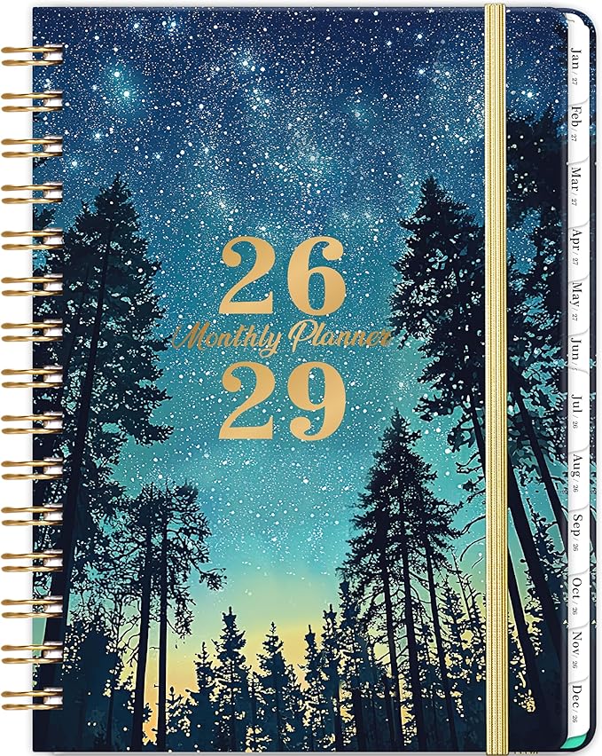 2026-2029 Monthly Planner - Monthly Planner 2026-2029 from July 2026 - June 2029, 3 Year Planner with Tabs and Pocket, 8.5" x 6.4"
